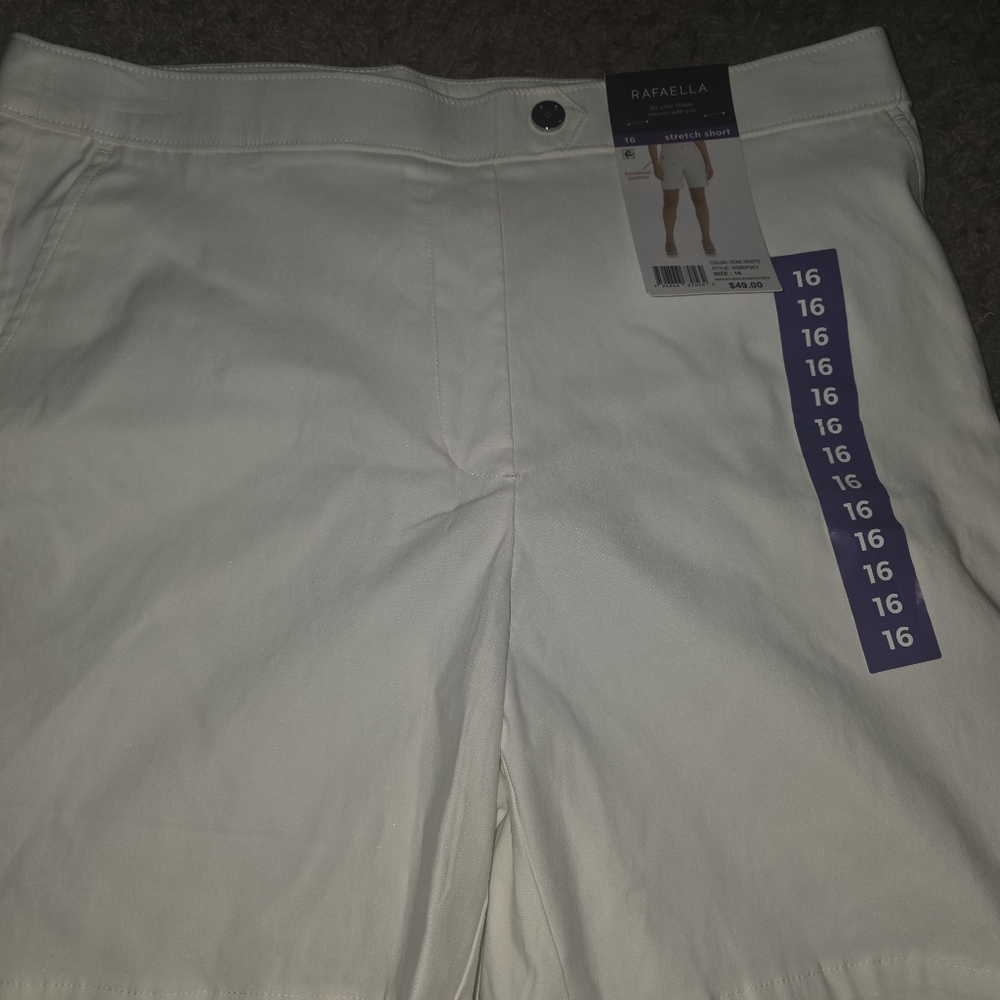 Rafaella Classic White Men's Flat Front Shorts
